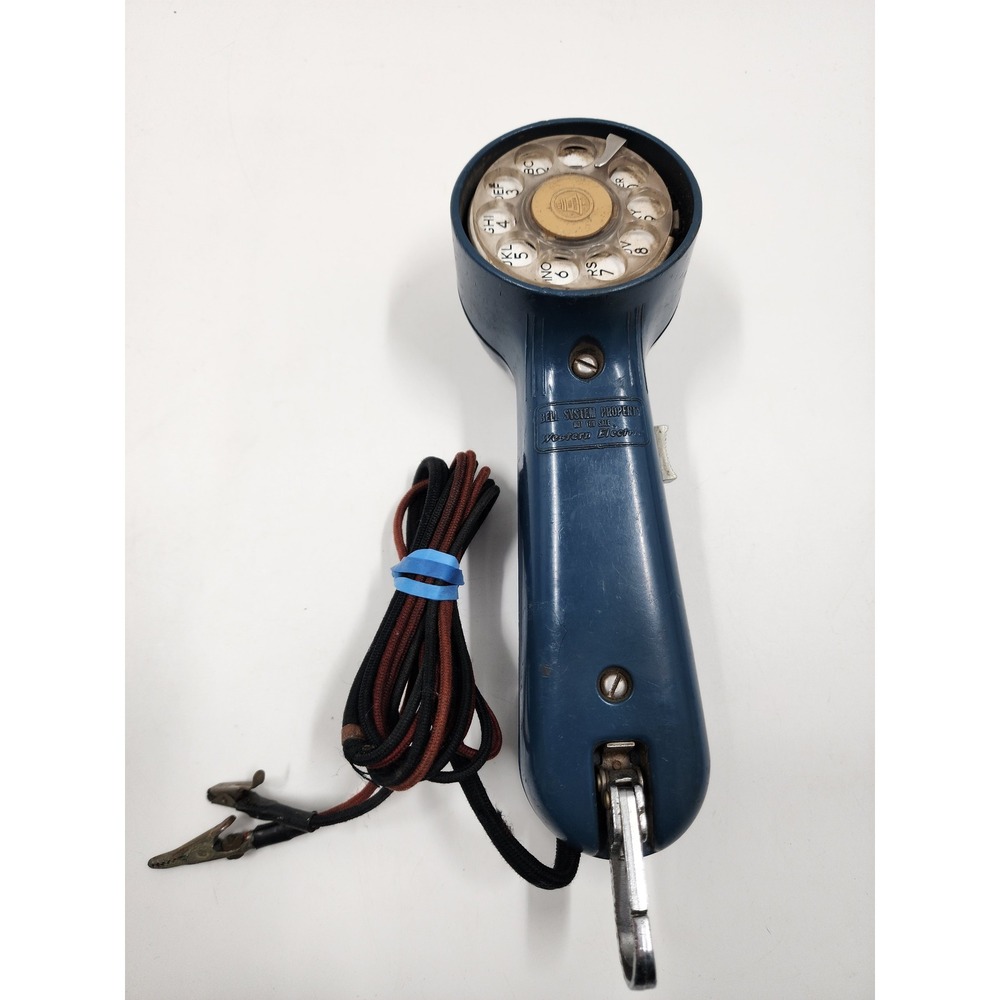 Western Electric Bell System Lineman Rotary Dial Test Set Blue Handset Vintage